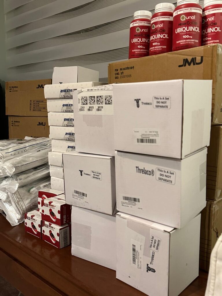 Donated supplies ready for the families we serve
