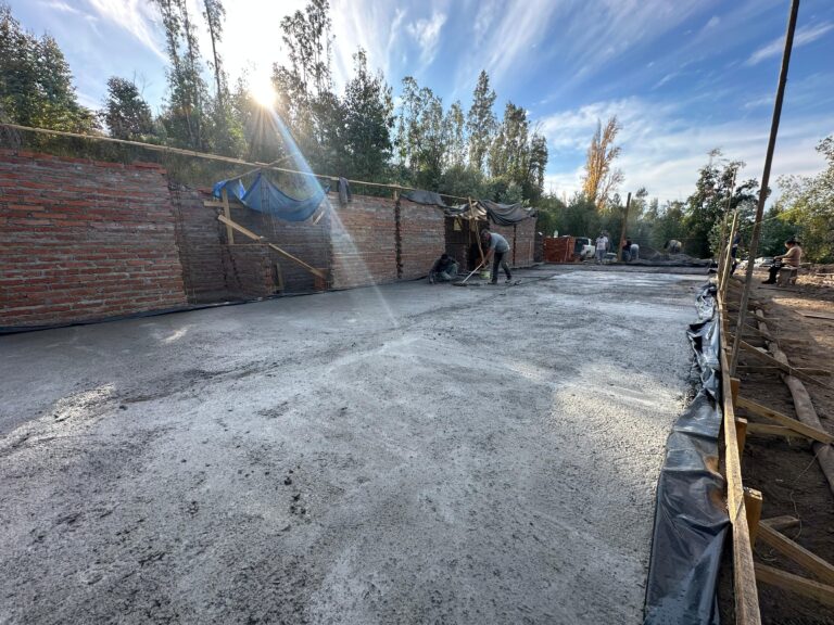 Foundation and retaining walls under construction