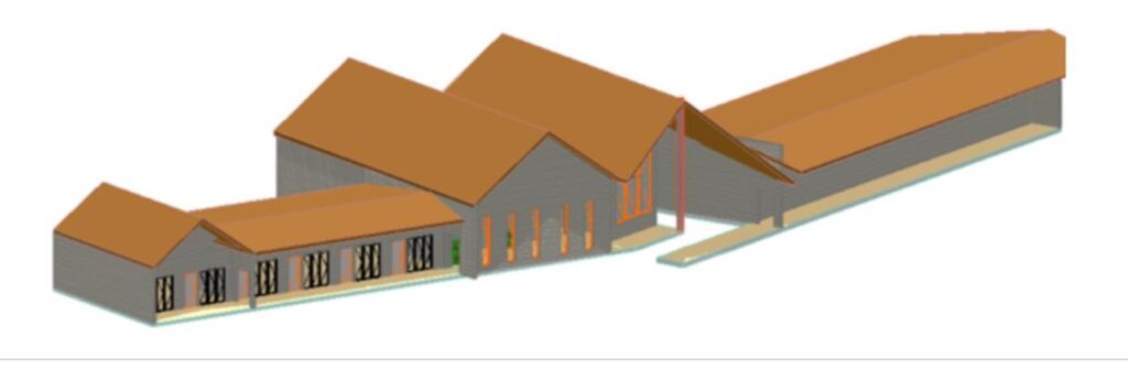 Architectural rendering of the planned Refugio Agape retreat center