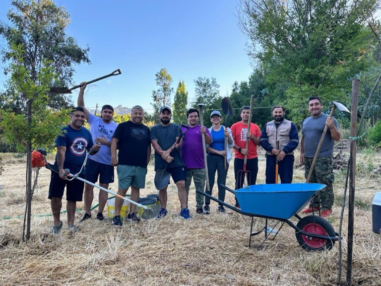 Volunteers clearing and preparing the grounds